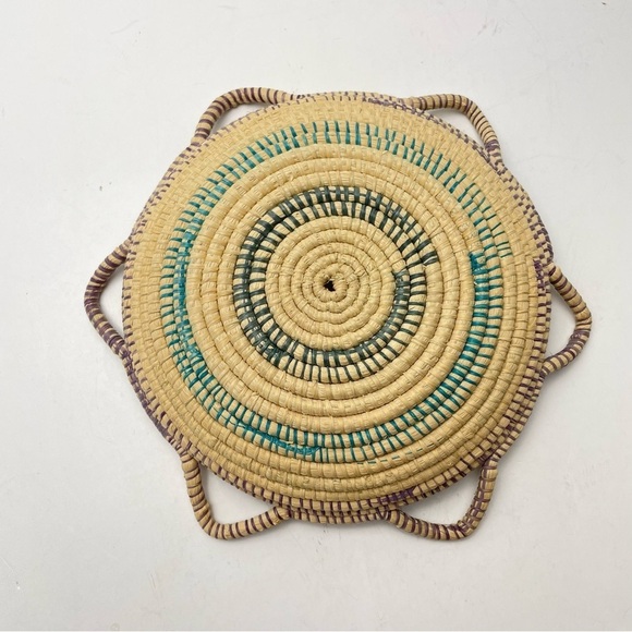 HANDMADE Coiled Woven Trinket 6” Wall Basket - Picture 7 of 7